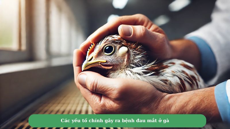 Các yếu tố chính gây ra bệnh đau mắt ở gà